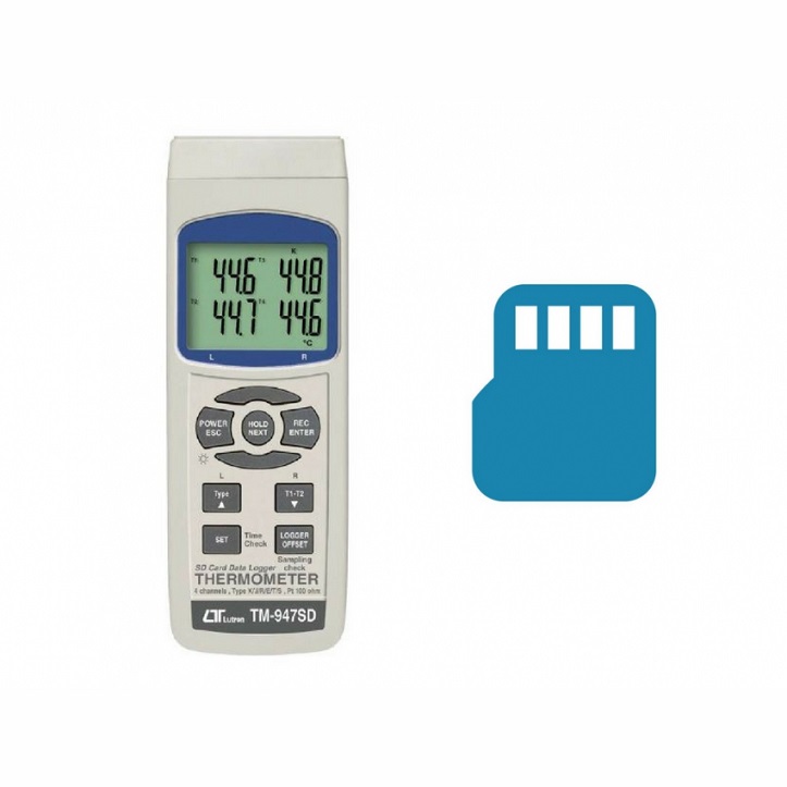 ترمومتر4 کاناله باقابلیت اتصال کارت حافظه مدل TM-947SD
