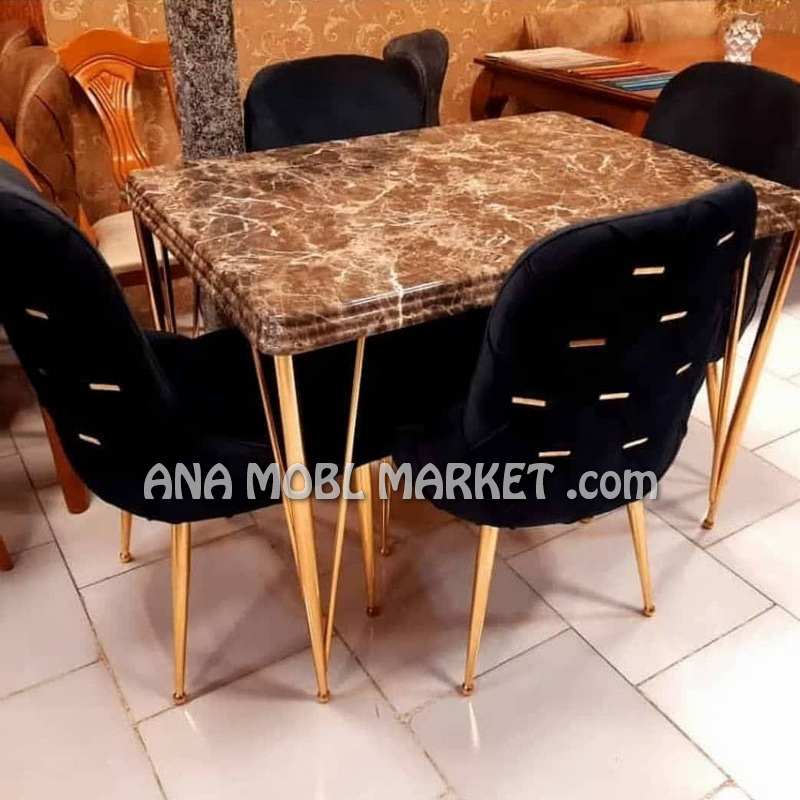 میز ناهارخوری 4 نفره طرح سنگ قهوه ای
