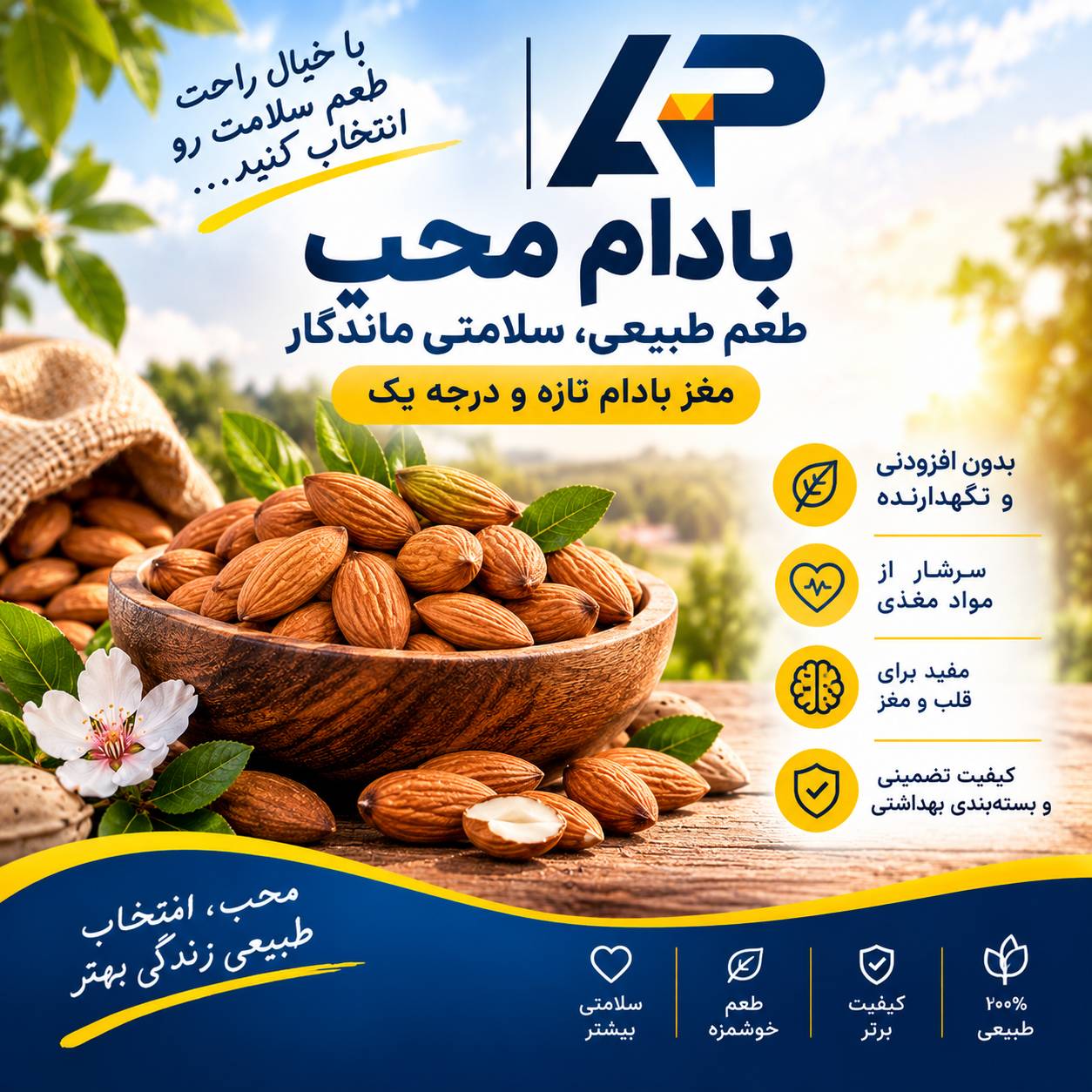 خرید عمده بادام محب بصورت مستقیم از کارخانه