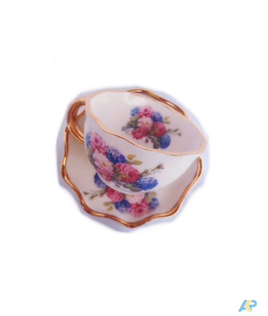 فنجان و نعلبکی طرح گل