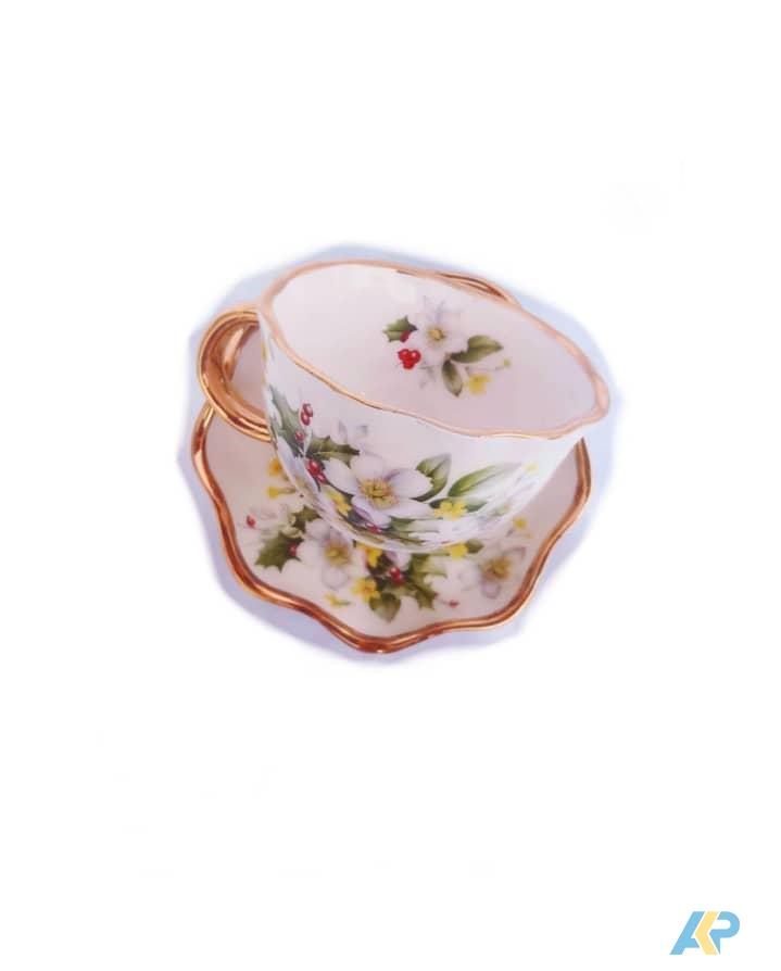 فنجان و نعلبکی طرح گل