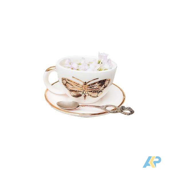 فنجان و نعلبکی پروانه ای