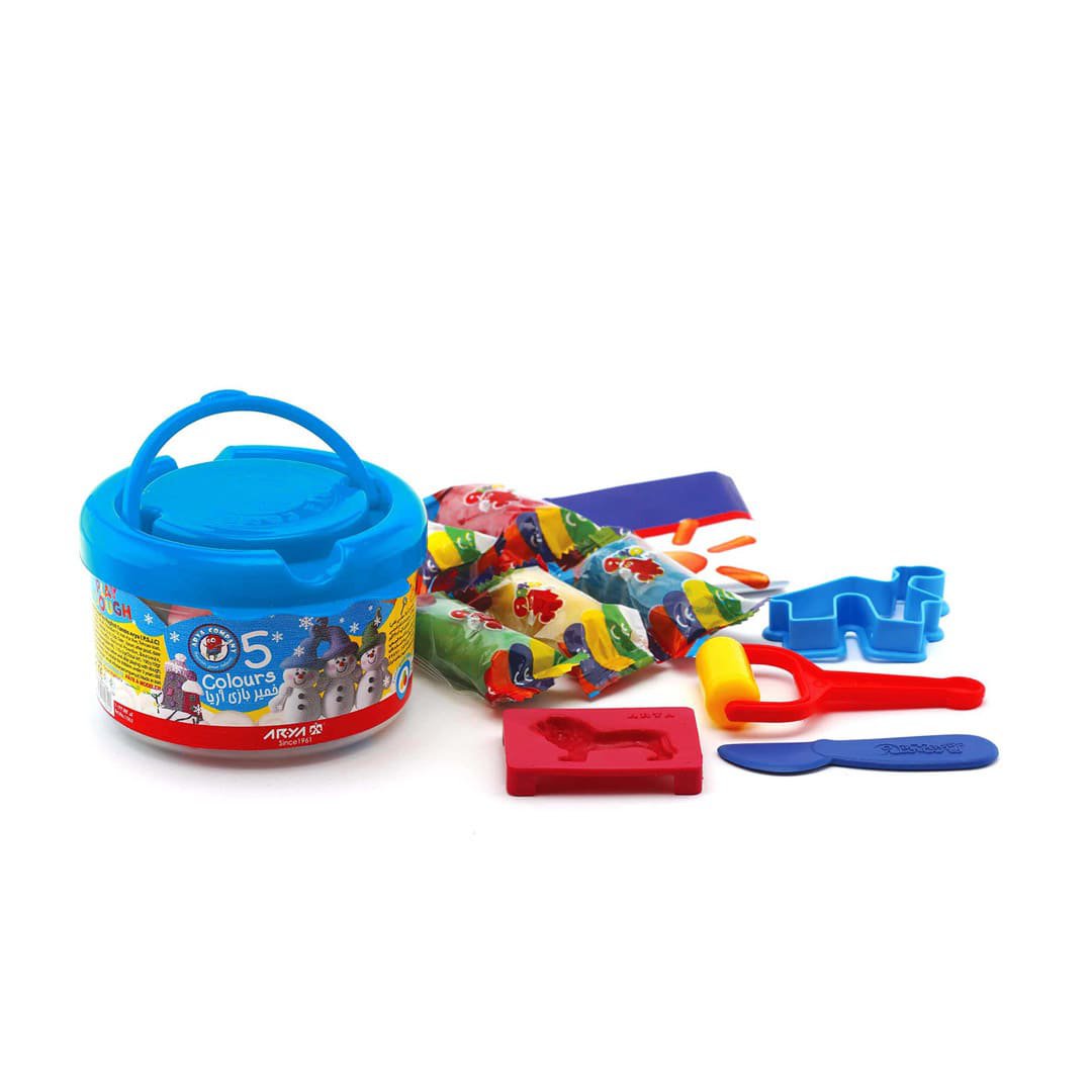 خمیر بازی سطلی ۵ رنگ