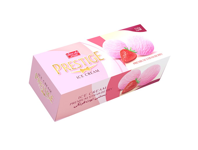 بستنی پرستیژ شیری توت فرنگی