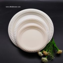 6inch 7 inch 9inch Disposable Compostable Biodegradable Round Dish Corn Starch Plates