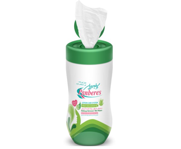 دستمال مرطوب پاک کننده آرایش استوانه ای 70 عددی
