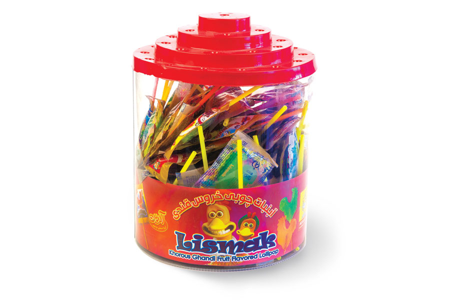 آبنبات چوبی میوه ای خروس کریستالی