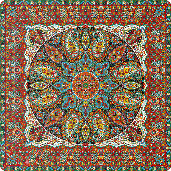 رومیزی مربع ترمه طرح سپنتا کد 852