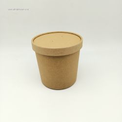 Eco-Friendly And Biodegradable Kraft Paper Soup Bucket With Lid