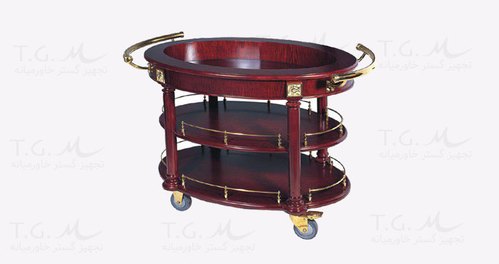 ترولی سه طبقه چوبی