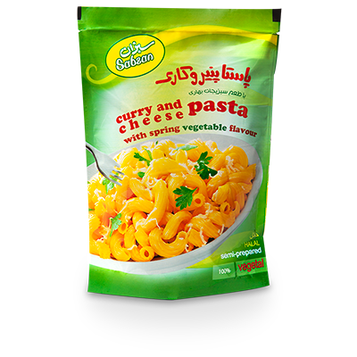 پاستا پنیر و کاری با طعم سبزیجات بهاری