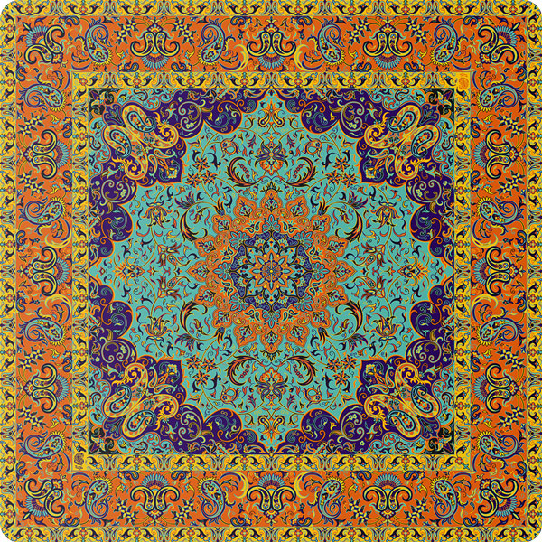 رومیزی مربع ترمه طرح صنم کد 512