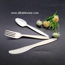 100% Biodegradable Compostable Cornstarch Knife Fork Spoon Cutlery Set