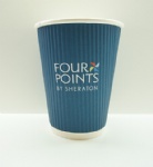 ripple wall disposable paper cup custom logo printed hot coffee cup