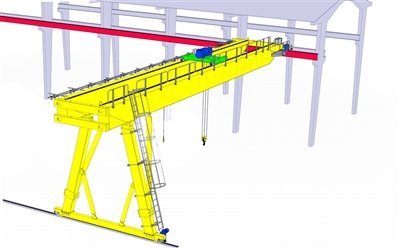 Half gate bridge crane