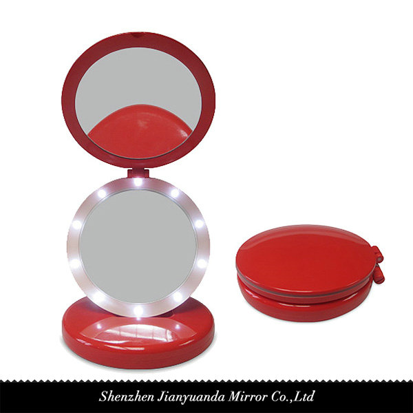 Dual-sided Foldling LED Lighted Mirror 1X/5X magnification