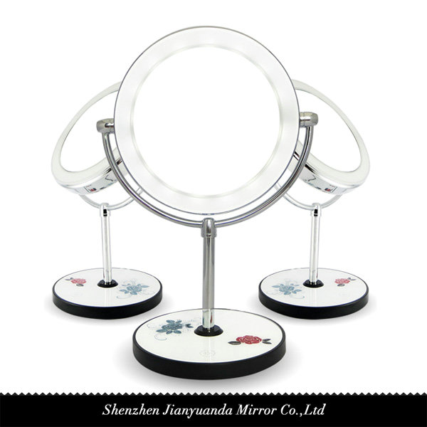 Dual-sided Swivel led vanity mirror with 1X/10X magnification
