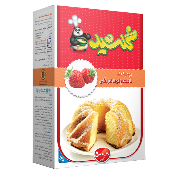 Cake powder with strawberry flavor