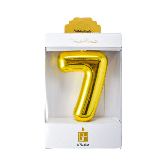 شمع کروم طلایی عدد ۷