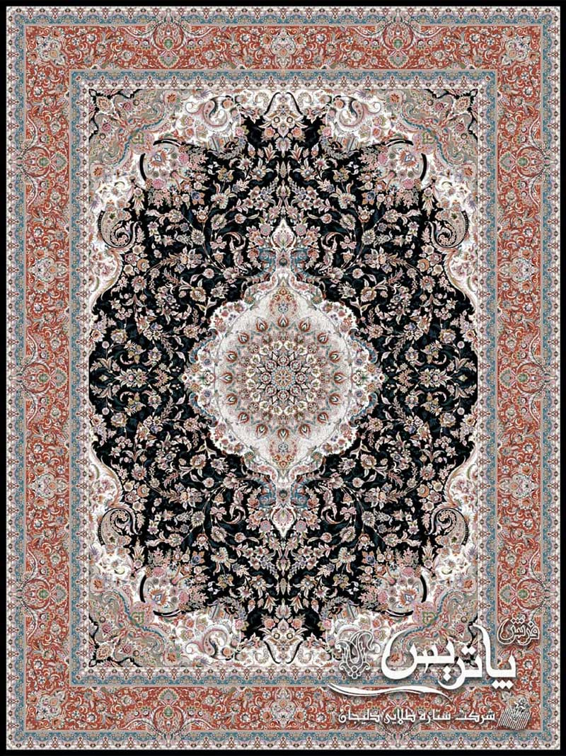 فرش ملکه سرمه‌ای ۱۲۰۰ شانه