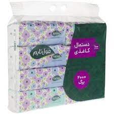 دستمال کاغذی فول تایم مدل دولایه 250 برگ بسته 4 عددی