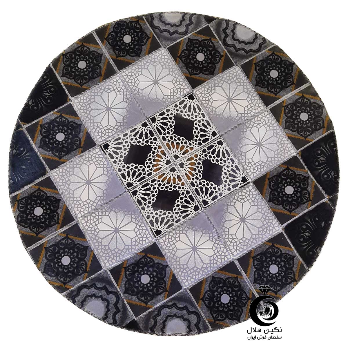 فرش چهل تکه دایره طرح لایت کد 10104