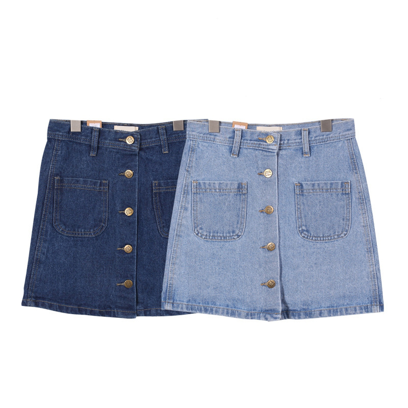 Button Through Denim Skirts KS-NZBSQ03