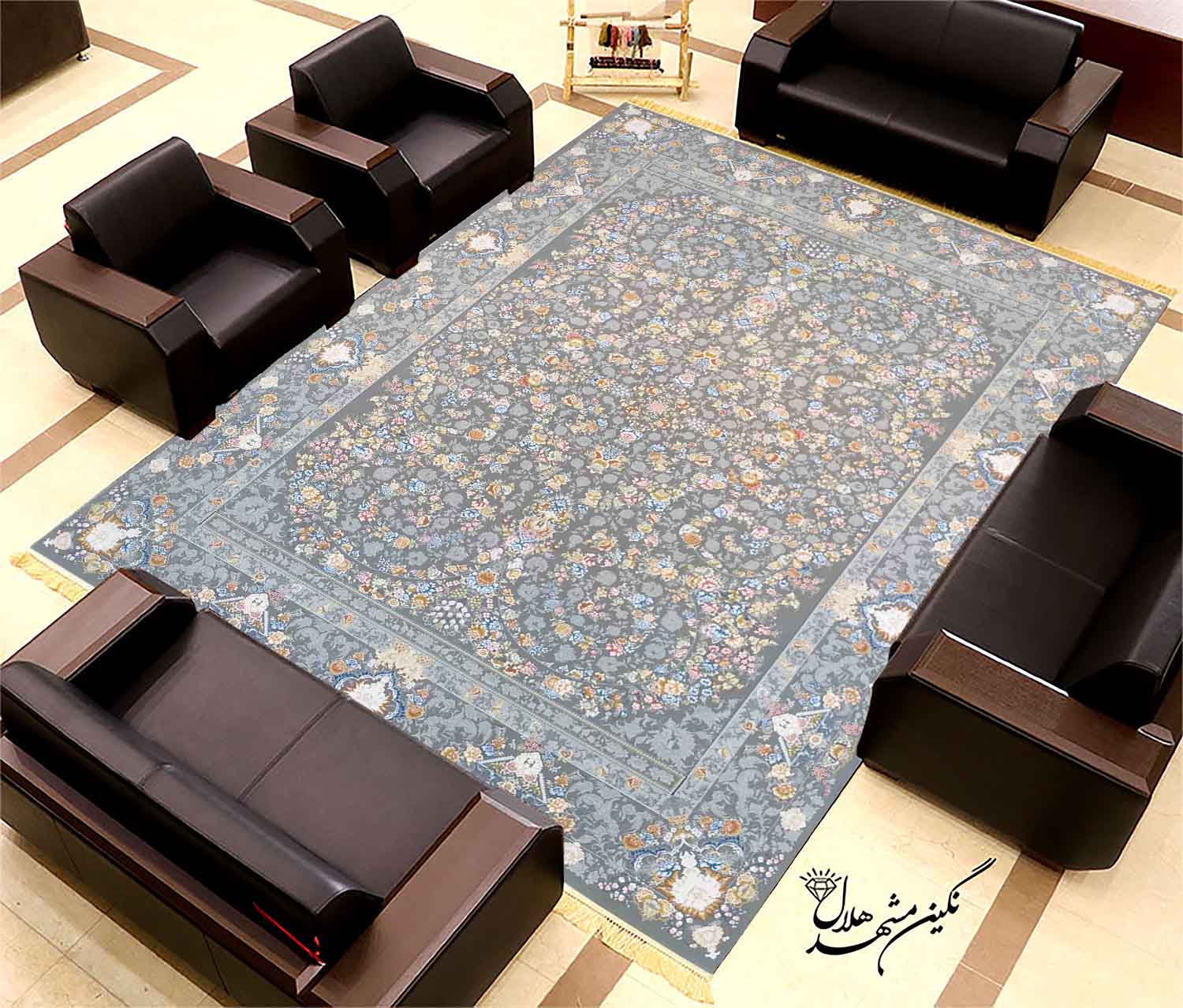 فرش 1000 شانه برجسته طرح شهاب