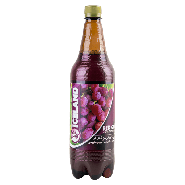 Carbonated juice with red grape juice flavor