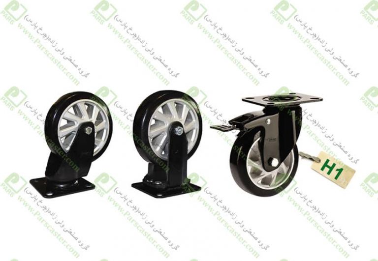 چرخ پایه مشکی رینگ نقره ای