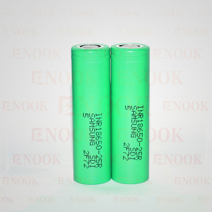 سبز روشن 18650 Samung 25R 2500mah 20A باتری 3.7v