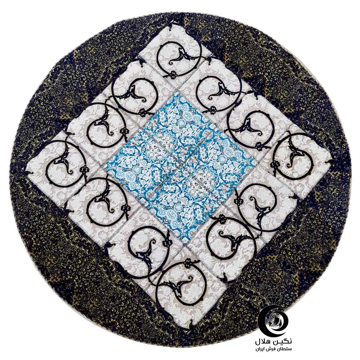 فرش چهل تکه دایره گل اسلیمی