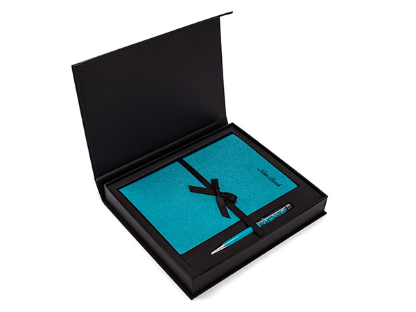 PU cover notebook and crystal pen gift box