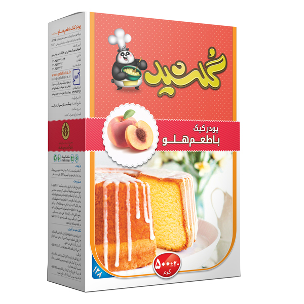 Cake powder with peach flavor
