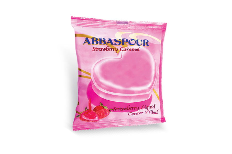 آبنبات مغزدار قلبی توت فرنگی