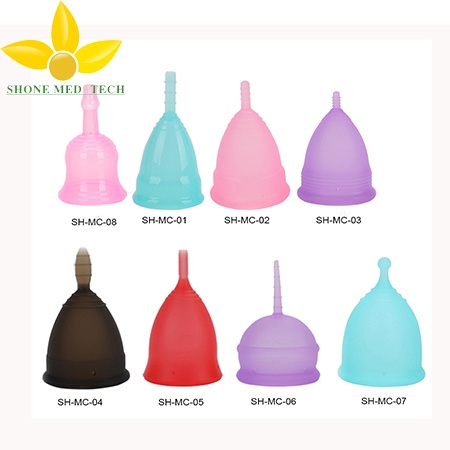 Medical Grade Women Silicone Menstrual Cup with Cloth Bag