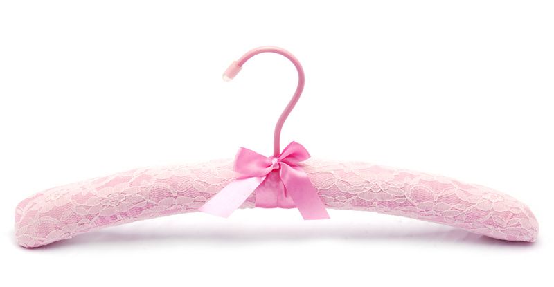 Hot Sale Best Quality Make Pink Color Fabric Clothes Hanger