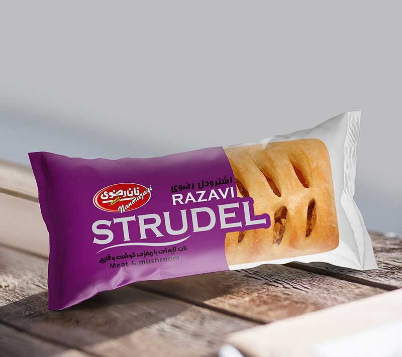 Strudel meat and mushrooms