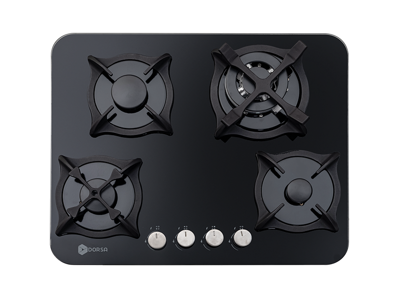 اجاق گاز 4 شعله شيشه اي مدل آنا مشکي