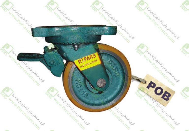 چرخ چدنی روکش پلی اورتان ترمزدار