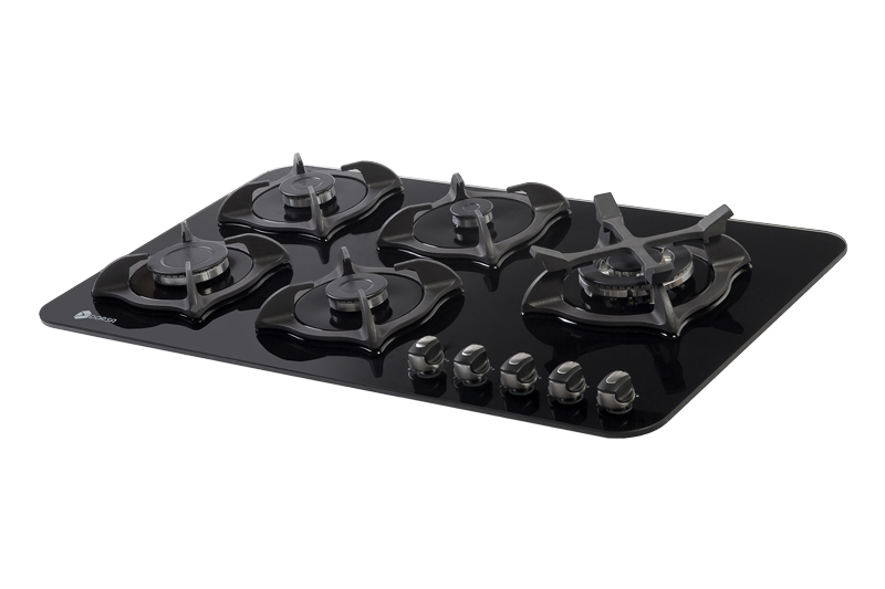 اجاق گاز 5 شعله شیشه ای مدل سانا مشکی