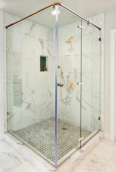 Shower cabin without frame
