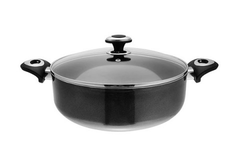 قابلمه کوتاه گرانیتا با درب شیشه ای