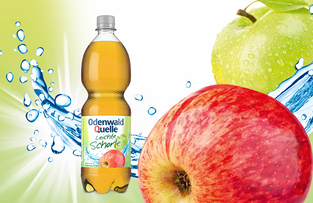 نوشیدنی کم کالری سیب و آب میوه همراه با شیرین کننده.