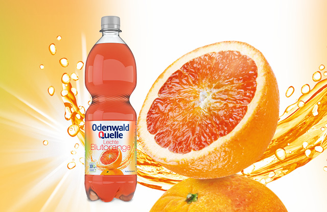 نوشابه پرتقال خونی کم کالری با شکر و شیرین کننده.