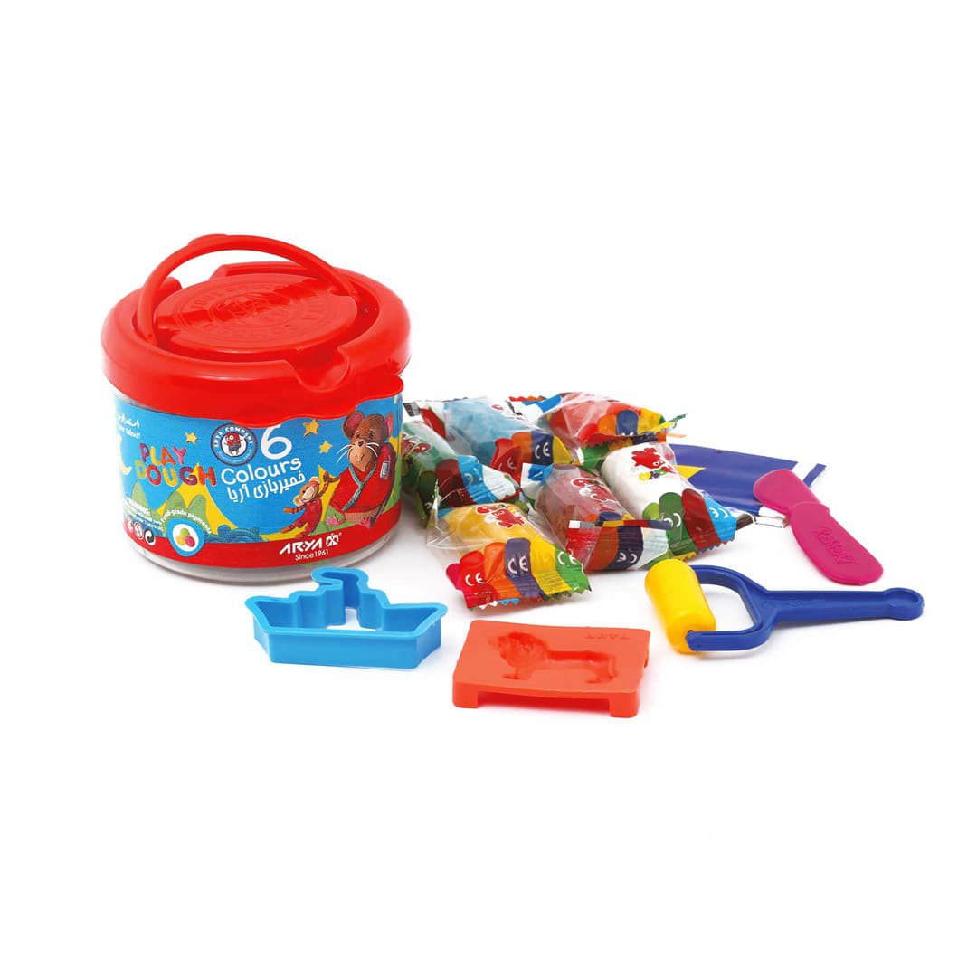 خمیر بازی سطلی ۶ رنگ