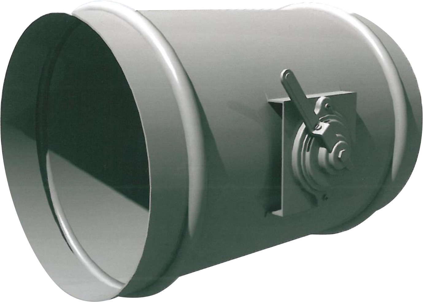 Round channel damper with flange and without flange