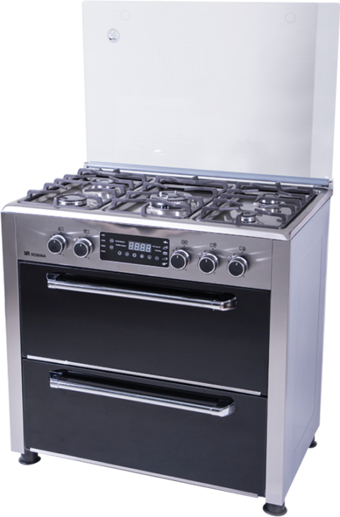 اجاق گاز 5 شعله طرح فر مدل رومينا