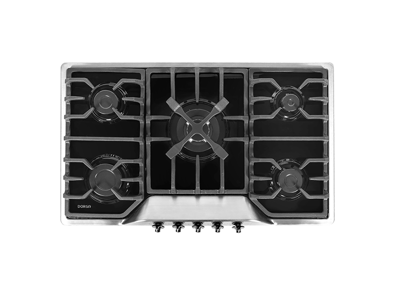 اجاق گاز 5 شعله شيشه استيل مدل ريتا مشکي