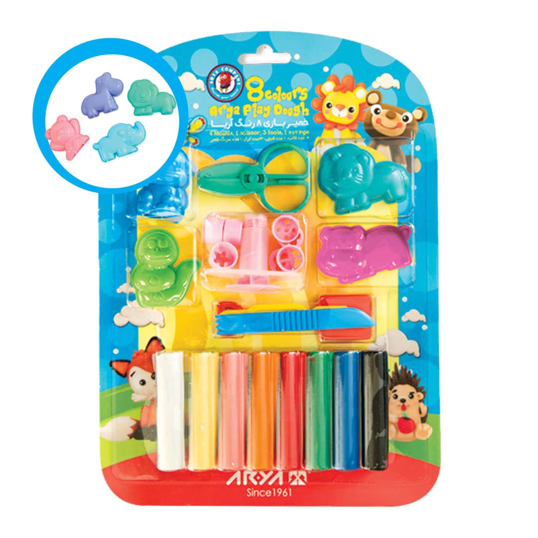 خمیر بازی ۸ رنگ آویز وکیومی حیوانات